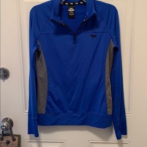 PINK long sleeve royal blue and gray top